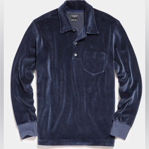 Todd Snyder. Velour-Navy Polo. NWOT